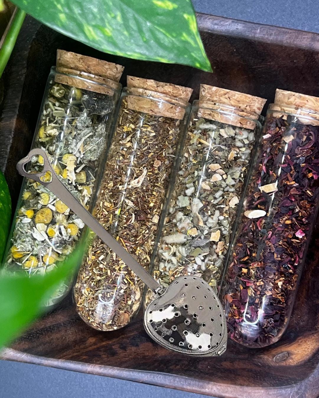 Herbal Tea Sampler Box With Heart Tea Steeper - Etsy
