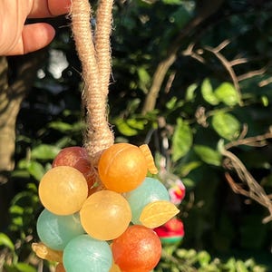 Jabón de racimo de uvas otoñales en cuerda / Decoración otoñal hecha a mano y recuerdos de fiesta