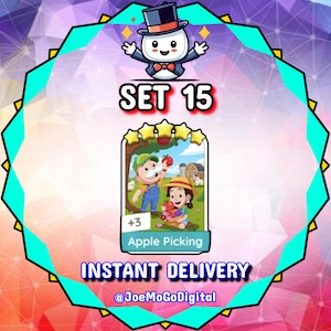 Apple Picking - Set 15 - MonopolyGo Sticker 5 Star - Happy Harvest Album ** Instant Delivery