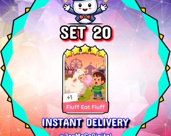 Fluff Eat Fluff - Set 20 - MonopolyGo Sticker 5 Star - Happy Harvest Album ** Instant Delivery