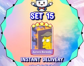 Aurora Borealis Set 15 - MonopolyGo Sticker 5 Star - The Simpsons Album