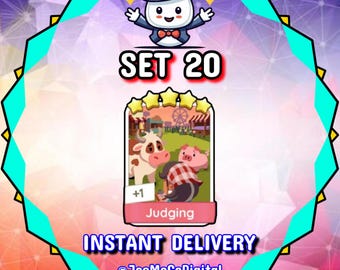 Judging - Set 20 - MonopolyGo Sticker 5 Star - Happy Harvest Album ** Instant Delivery