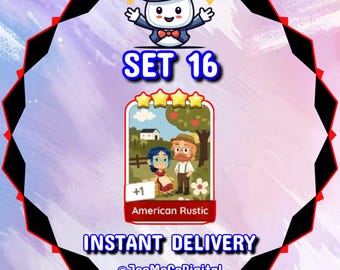 American Rustic - Set 16 - MonopolyGo Sticker 4 Star - Happy Harvest Album ** Instant Delivery