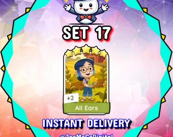 All Ears - Set 17 - MonopolyGo Sticker 5 Star - Happy Harvest Album ** Instant Delivery