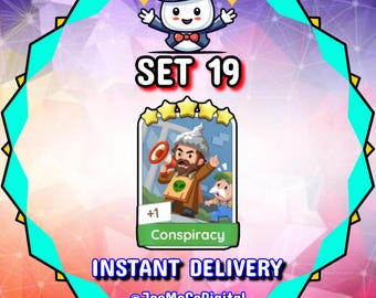 Conspiracy - Set 19 - MonopolyGo Sticker 5 Star - Happy Harvest Album ** Instant Delivery