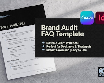 Brand Audit Template Canva InDesign | Editable Brand Strategy Workbook | Client Onboarding Guide | Marketing Audit | Branding Workbook PDF