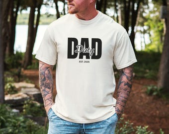 Comfort Colors Dad Duty Shirt, New Dad Shirt, New Dad Gift, Daddy Shirt, Dad Announcement, Dad Slogan Shirt, Promoted to Daddy, Dad est 2025