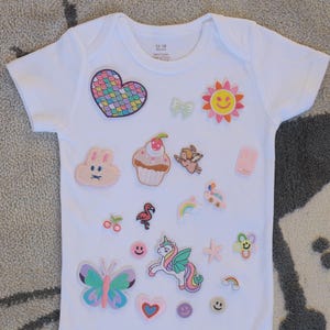 Broderade strykmärken för babyshower-dekorationskit