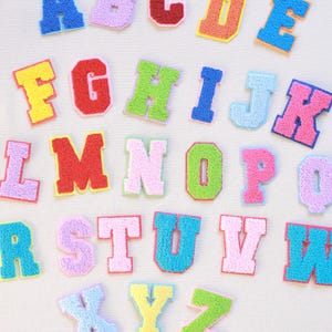 Chenille Varsity Letter Iron On Patches – A-Z Alphabet Embroidered Appliques for DIY Jackets, Backpacks, Clothes & Personalized Gifts