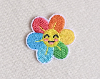 Toppa Patch Fiore Ricamato Termoadesiva O Da Cucire Dimensioni Varie - Foto 8