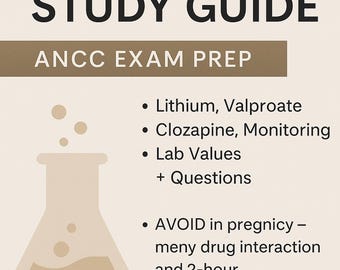 PMHNP Exam Lab Study Guide | ANCC Prep (PDF)