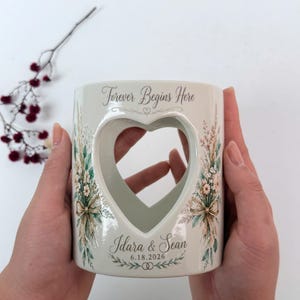 Portavelas personalizado para bodas, regalo "Para siempre comienza aquí", portavelas personalizado para parejas, recuerdo de boda, regalo de compromiso