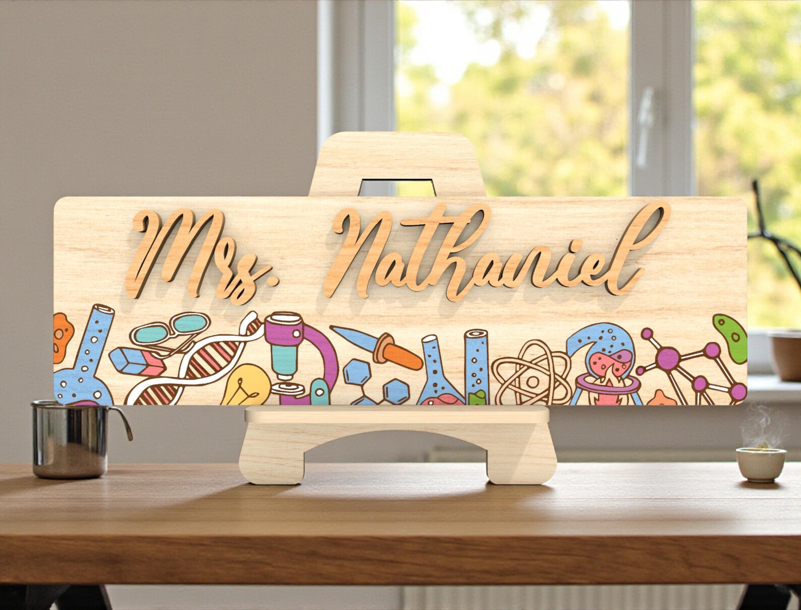 Science Teacher Desk Name Plate SVG, Chemistry Biology Classroom Sign ...
