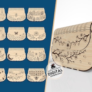 Laser Cut Wooden Handbag SVG Bundle, 12 Purse Designs SVG, CNC Wood Bag Template, Glowforge Handbag File, Scroll Saw Bag Pattern