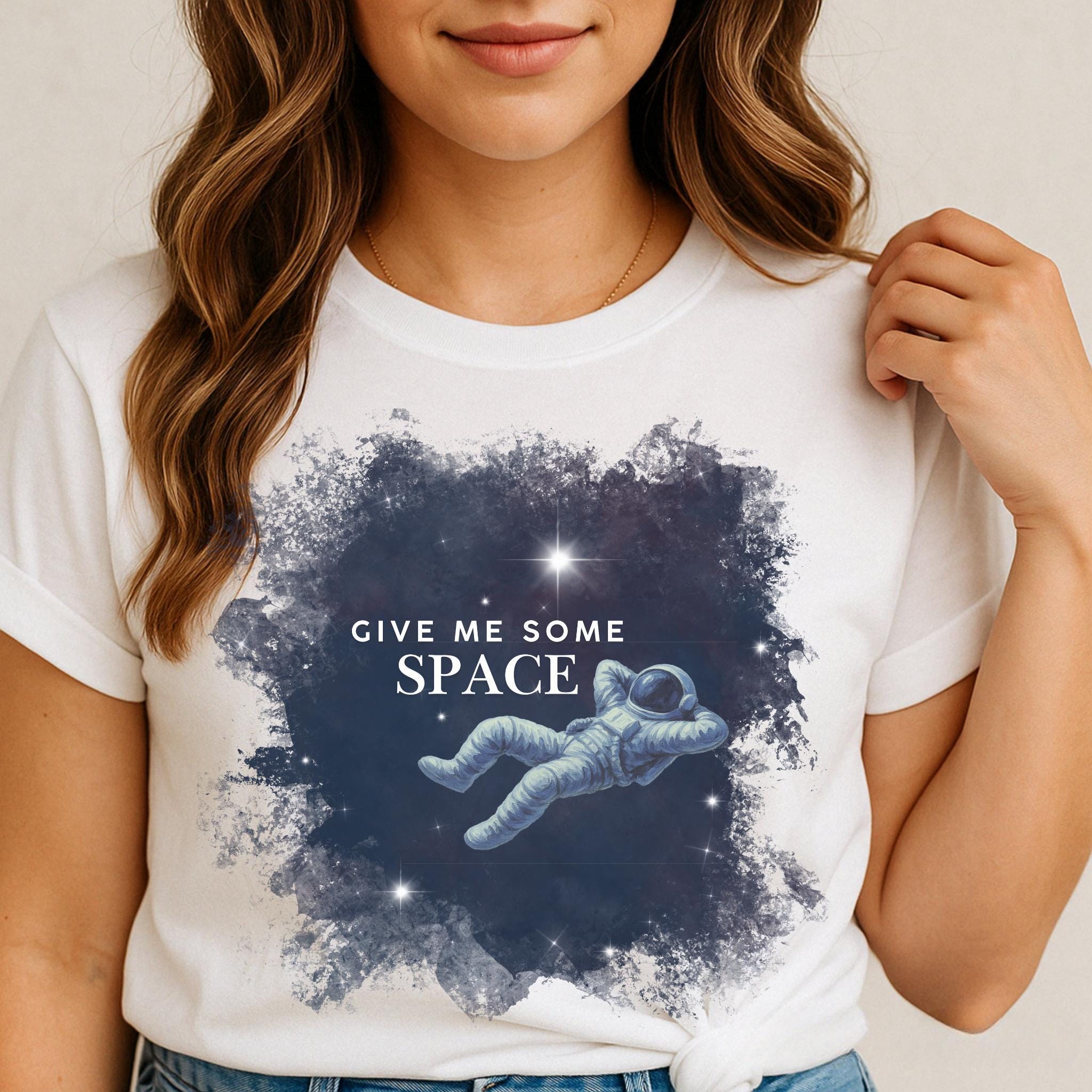 宇宙飛行士Tシャツ、男性にも女性にも使える面白い内向的なグラフィックTシャツ、銀河系オタクへのギフト、宇宙科学シャツ（ユニセックス）