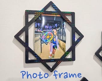 Flowstar Picture Frame | Holds One 4x6 Photo | Wall-Mountable | 3D Sparkle Pattern | Display your Flow and EDM Memories!
