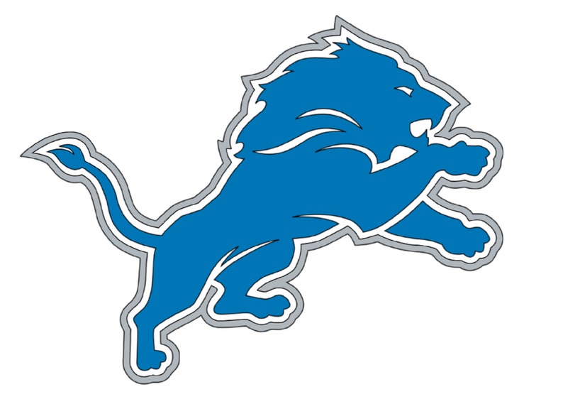 Detroit Lions vinyl decal layered with 3 colors | Etsy
