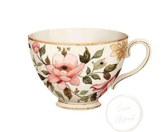 Imágenes prediseñadas de tazas de té, ilustración PNG de alta resolución, fondo transparente de 300 ppp, uso comercial.