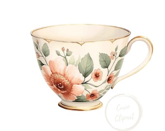 Imágenes prediseñadas de tazas de té, ilustración PNG de alta resolución, fondo transparente de 300 ppp, uso comercial.