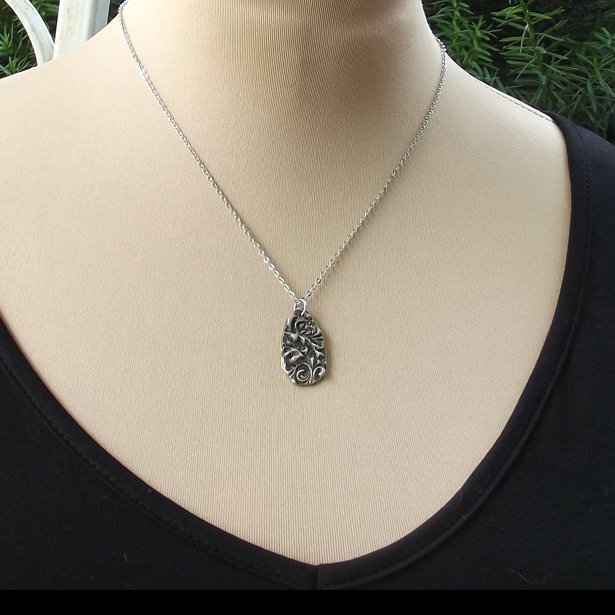 Solder Necklace Soft Solder Stamped Necklace Handmade Etsy