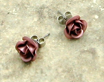 Boucles d'oreilles Pink Rose Stud in Gift Box, Boucles d'oreilles pour femmes, Bijoux avec fleurs, Boucles d'oreilles roses, Boucles d'oreilles Stud, Fleurs roses, Match avec blush