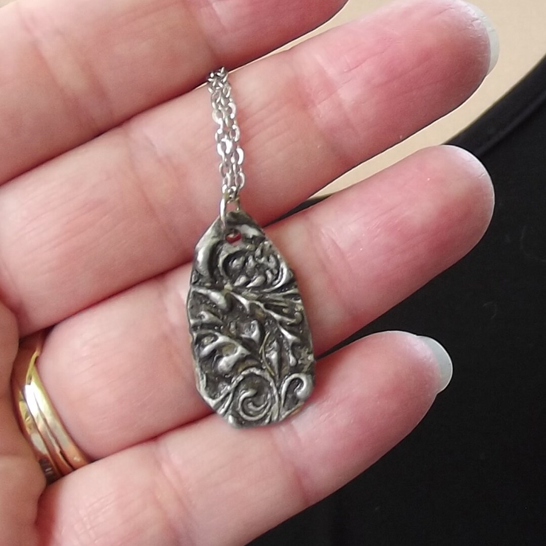 Solder Necklace, Soft Solder Stamped Necklace, Handmade Necklace, Necklace for Women, Necklaces