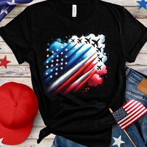 Fighter Jets 4th of July Shirt: Patriotic USA Air Show Tee
