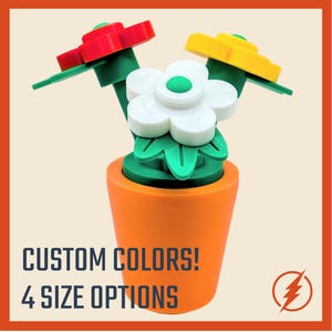 Modular Flower Pot – SnapGarden BrickBlooms – Choose Size & Style – Custom Display Gift Desk Decor Buildable Plant Set - MKERworx Original