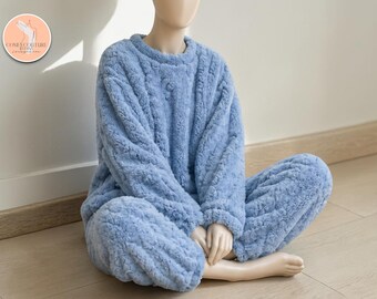 Plush Pajama Set | Thick Sweater, Joggers, Cozy Warm Homewear