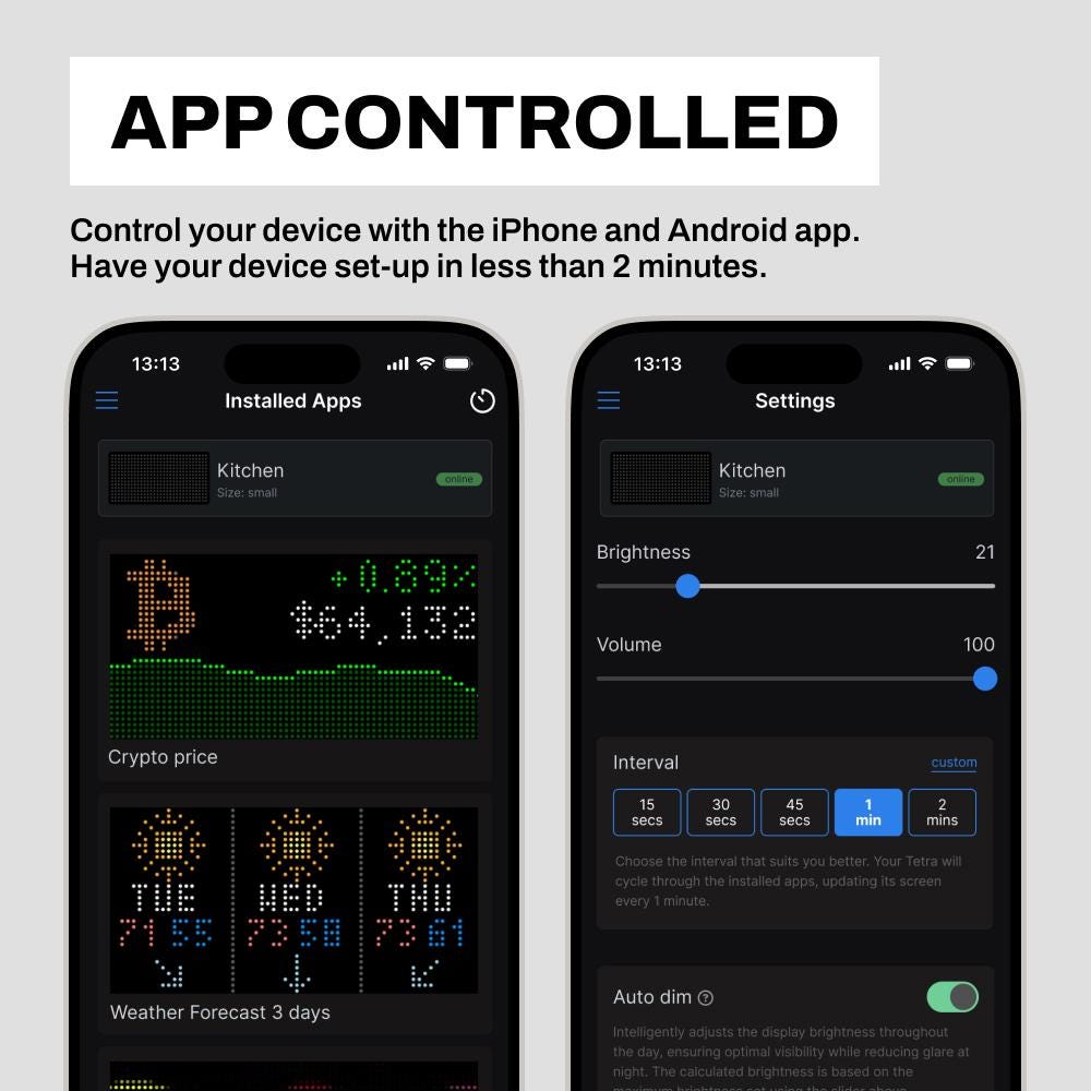 Solidpixels Tetra | Stocks & Crypto Ticker, Sports Scores, Weather, LED  Display, Office Gift, Gift Room Decoration, LIVE Updates, Animations - Etsy