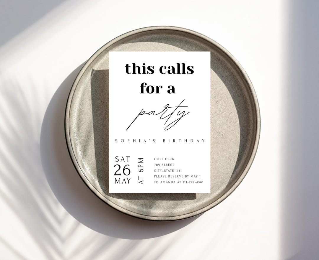 This Calls for a Party Invitation, Surprise Party Invite, Special Event ...