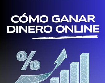 May include: A digital illustration of a tablet displaying a financial growth chart with a percentage symbol. The text on the image reads "ANIELL", "GUÍA PARA EMPEZAR DESDE CERO", and "CÓMO GANAR DINERO ONLINE". The background is a gradient of blue and purple.