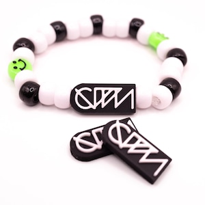 Ganja White Night Kandi Bead, Rave Trinket, EDM Accessory, Plur gifts