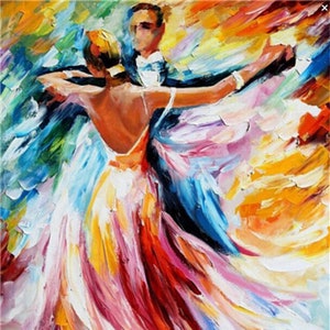 Dancing Couple Paint By Numbers Kit Abstract Dancing Diy Kit Etsy