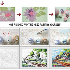 Paint by Number Kit, Spring Flowers on chair DIY Kit Still Life Painting on canvas, Adult Stay Home DIY Art Idea, Relaxing Activity image 8