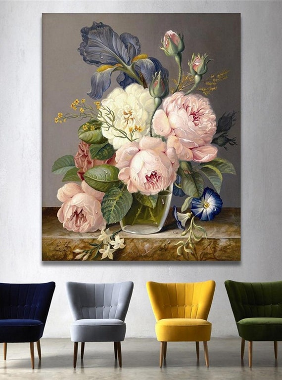 Peonies Paint by Numbers for Adults Beautiful Flowers Painting on Canvas  Paint by Your Own DIY Kit Flowers Wall Art Decoration RD0002 