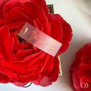 Luxury Red Peony Flower Candle Handmade Gift Buffet Table Event Decoration Floral Candle Non-Toxic Beeswax Flower Candle Gift Box Included