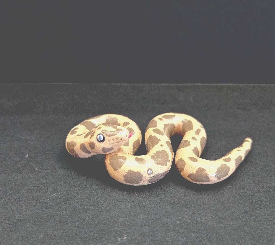 Snake (inspire on Ball Python Snake). Handmade, Polymer Clay, Desk ...