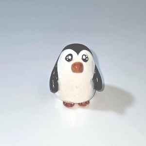 Handmade Polymer Clay Penguin Desk Buddy