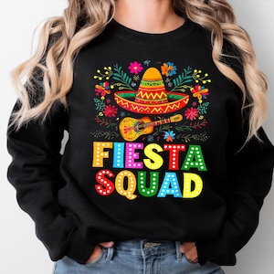 Fiesta Squad Cinco De Mayo Let&#39;s Fiesta Mexican PNG, Fun Taco Lover Sublimation, Party Sombrero Graphic, Cinco de Mayo Party File