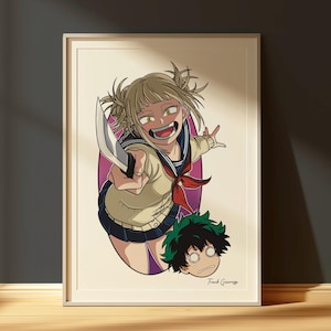 Toga Himiko Art Print - My Hero Academia Anime Poster | Custom Anime Wall Art, BNHA Gift, Villain Decor, MHA Lover&#39;s Room Aesthetic