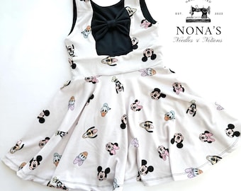 Character Inspired Twirl Dress | Girls Bow Back Dress | Handmade Toddler Dress | Theme Park Outfit | Girls Party Dress