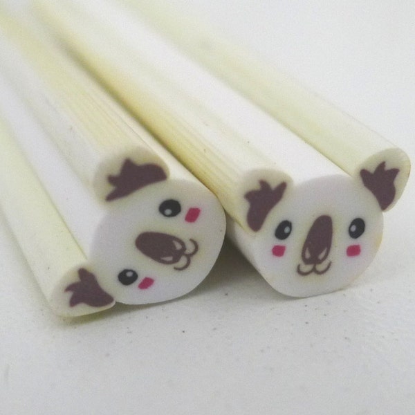 B042 Animal Fun - KOALA - Large size Polymer Clay Cane for Miniature Food Deco and Nail Art