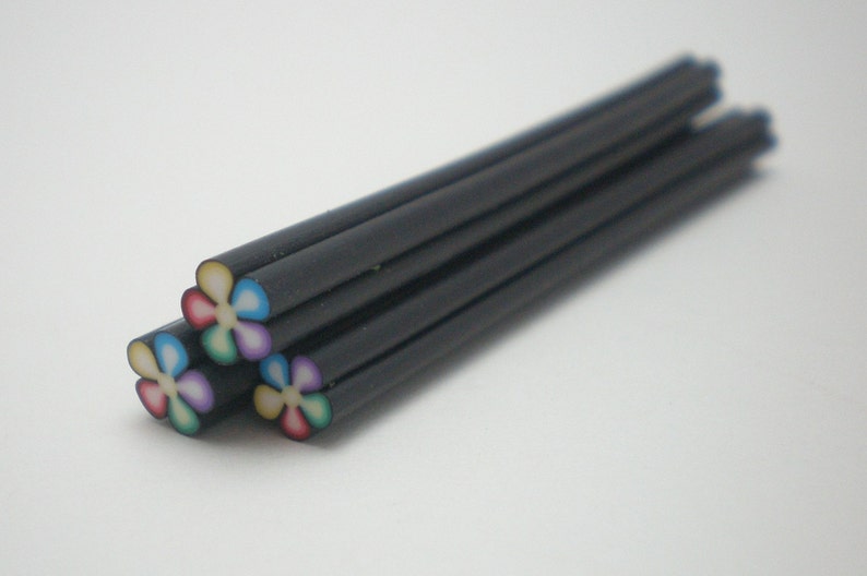 Pack of 3 S078 Rainbow Blooms Polymer Clay Cane for Miniature Food Deco and Nail Art USD35 Free Ship Worldwide image 2