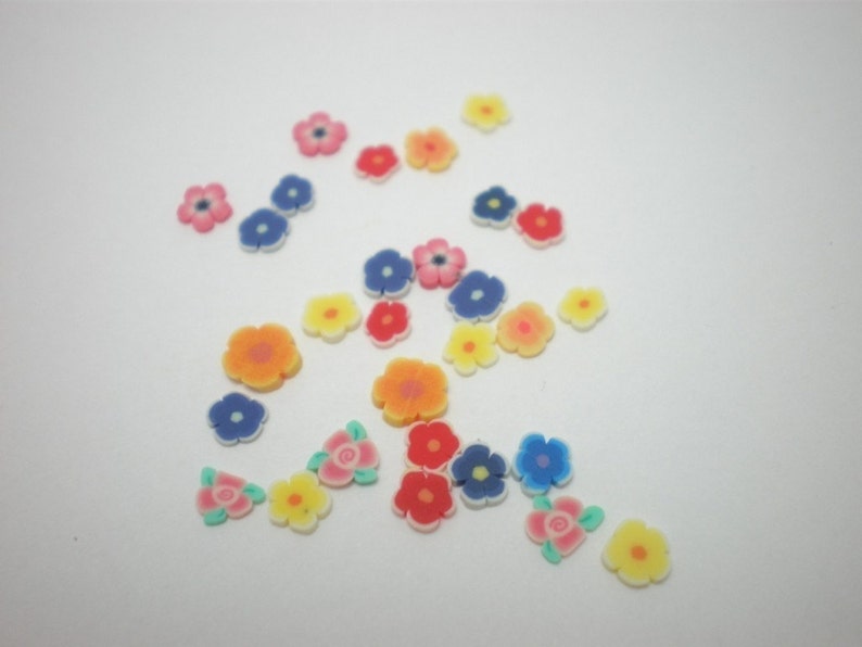Pack of 3 S078 Rainbow Blooms Polymer Clay Cane for Miniature Food Deco and Nail Art USD35 Free Ship Worldwide image 3