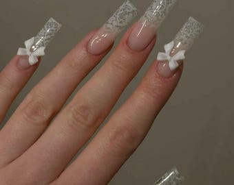Acrylic Press on Nails Lace Ombré
