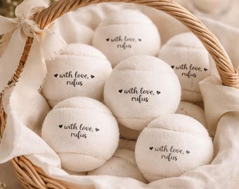 Custom Tennis Balls, Wedding Event Favors, Unique guest gift ideas for dog lovers