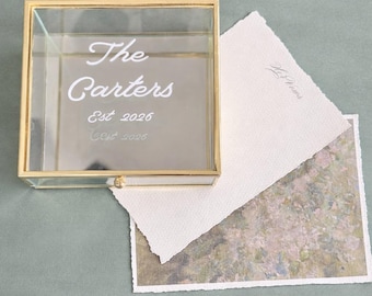 Wedding Keepsake Box, Personalized Photo & Memory Holder, Custom Name Ring box or Anniversary Gift