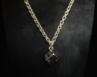 Gothic style y2k punk dice charm necklace for men and women minimalist vintage, gift for him or her