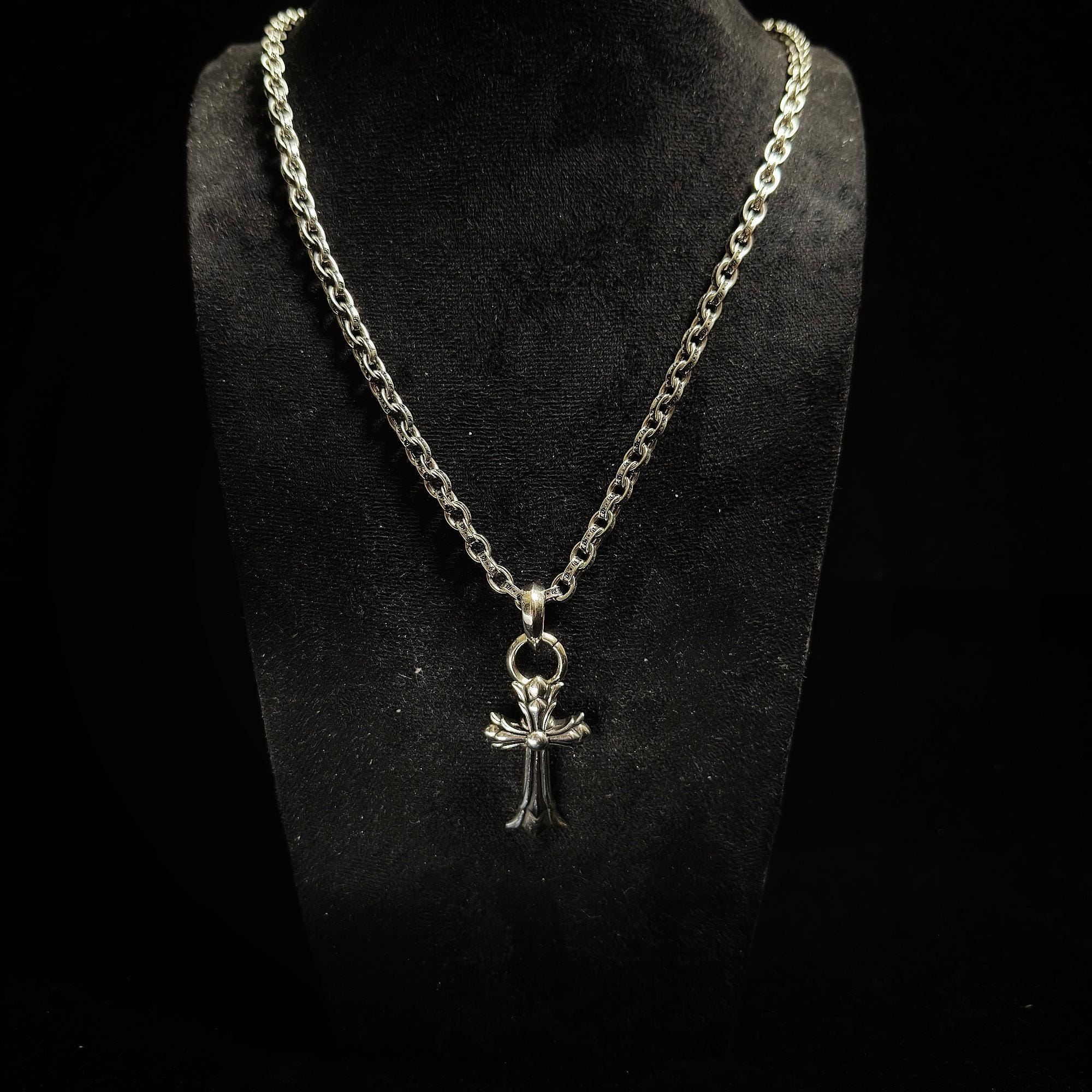 アクセサリー SV925 Double Chain Cross Necklace Y2K Y2k Double Cross Necklace - Etsy